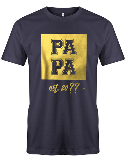 Papa est Wunschjahr Gold - Papa Shirt Herren Navy