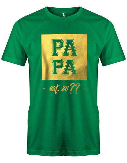 Papa est Wunschjahr Gold - Papa Shirt Herren grün