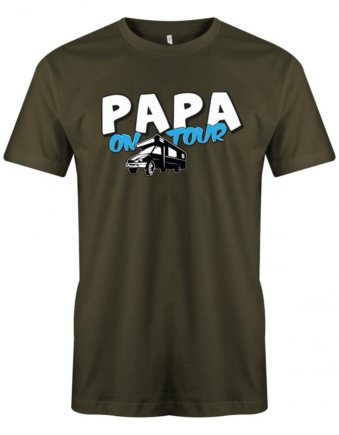 Papa-on-Tour-Camping-Wohnmobil-Herren-Shirt-army