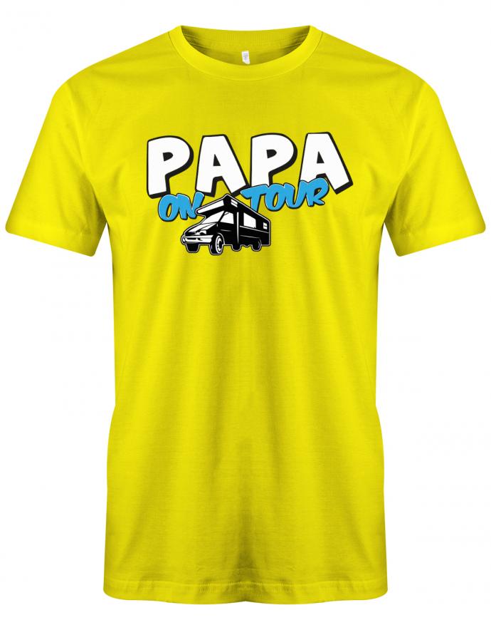 Papa-on-Tour-Camping-Wohnmobil-Herren-Shirt-gelb