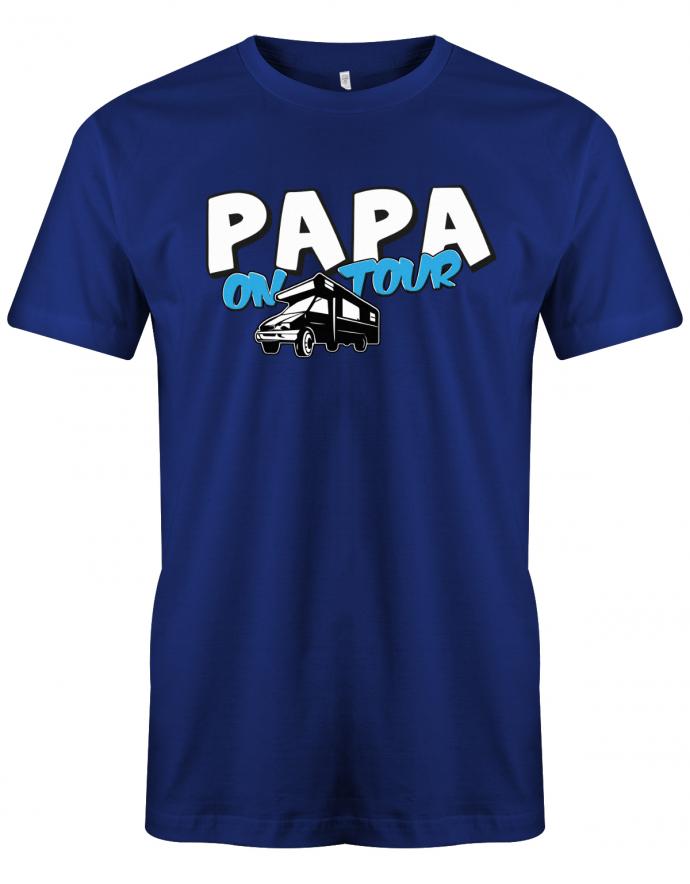 Papa-on-Tour-Camping-Wohnmobil-Herren-Shirt-royalblau