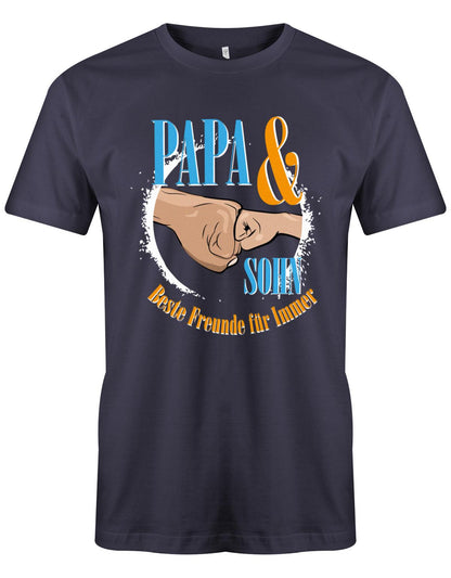 Papa-und-Sohn-beste-Freunde-f-rs-Leben-Herren-Papa-Shirt-Navy