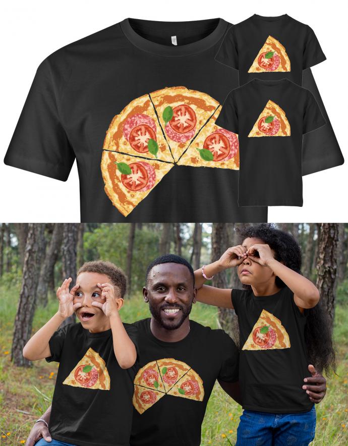 Pizza-Papa-2-Kinder-Set-Shirt-SChwarz-Vorschau