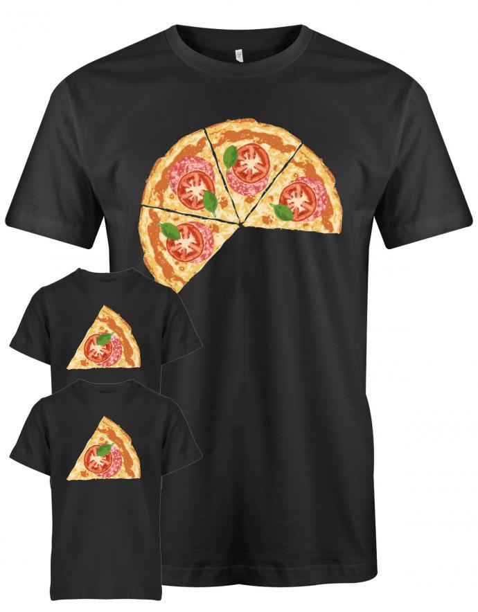 Pizza-Papa-2-Kinder-Set-Shirt-SChwarz