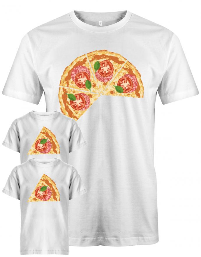 Pizza-Papa-2-Kinder-Set-Shirt-Weiss