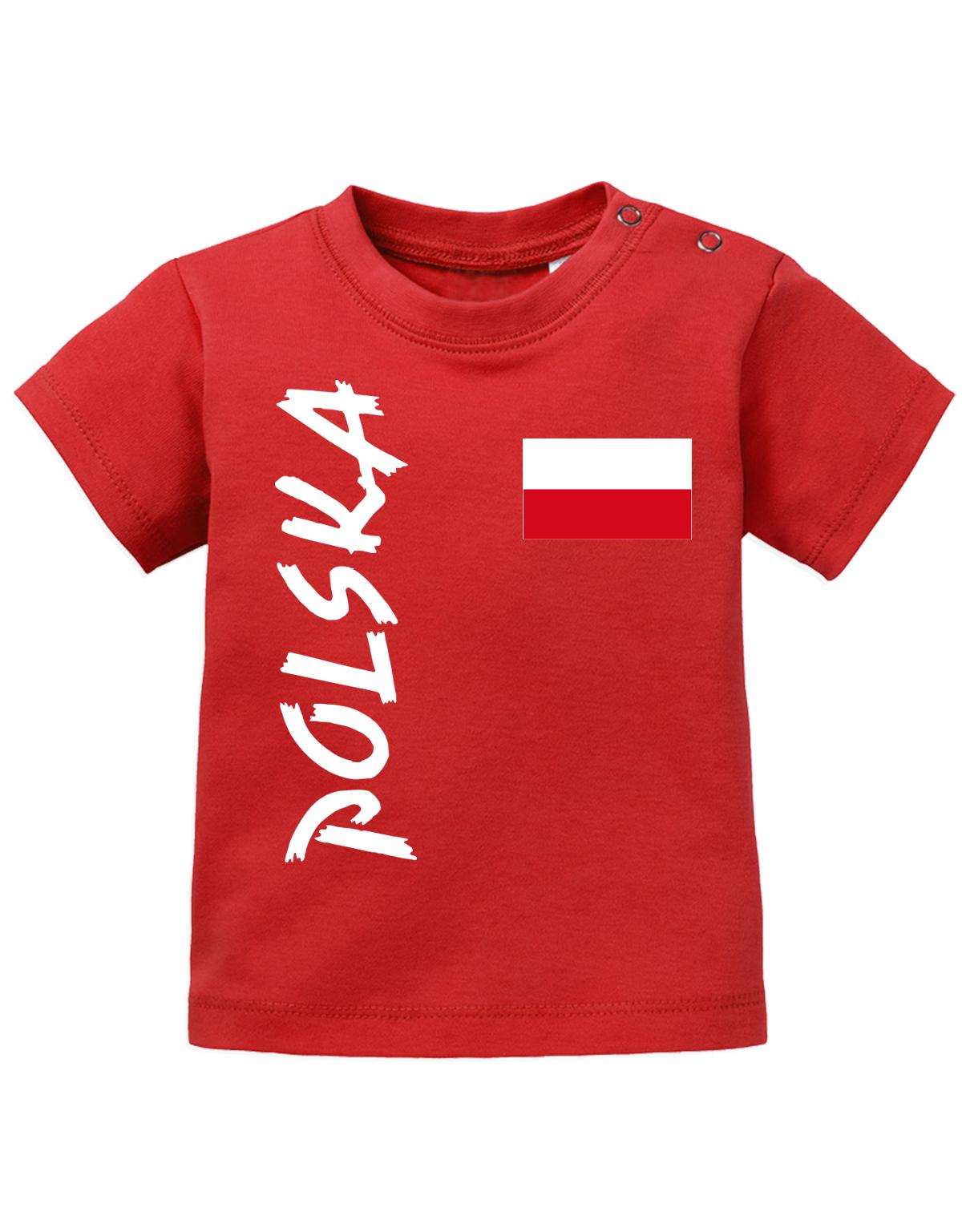Polska-Fahne-Baby-Shirt-Rot