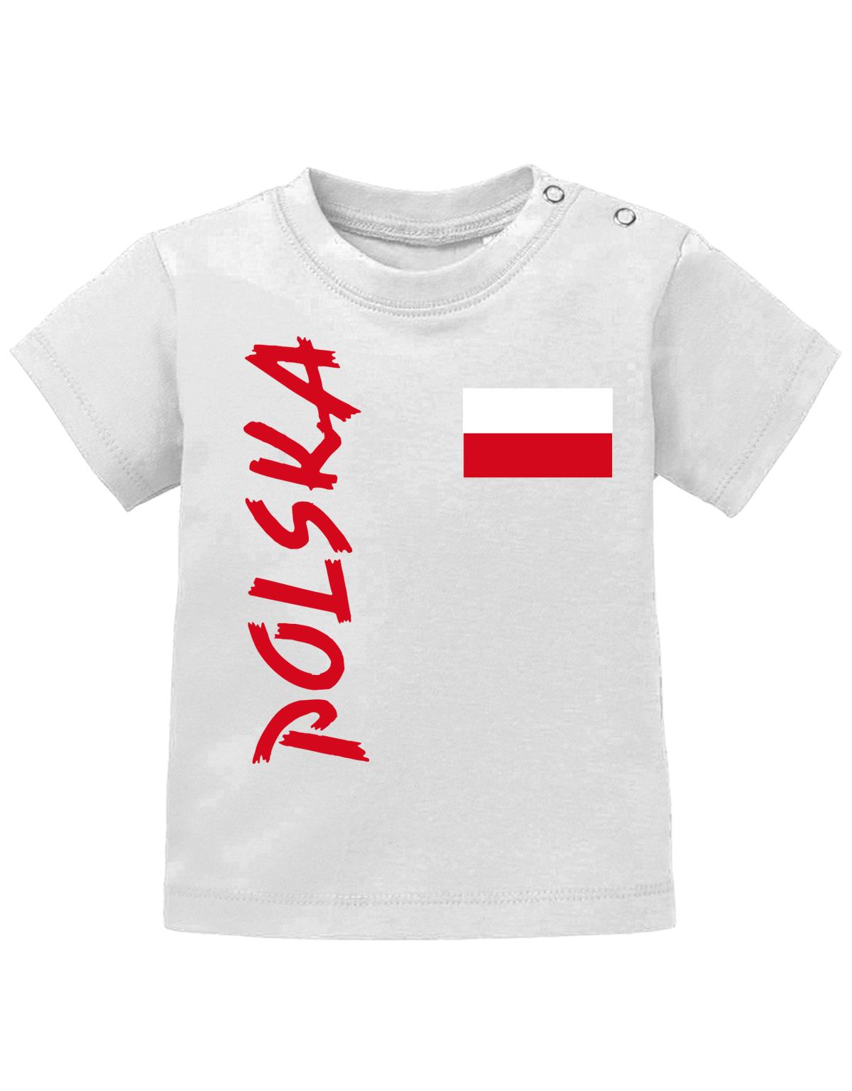 Polska-Fahne-Baby-Shirt-Weiss