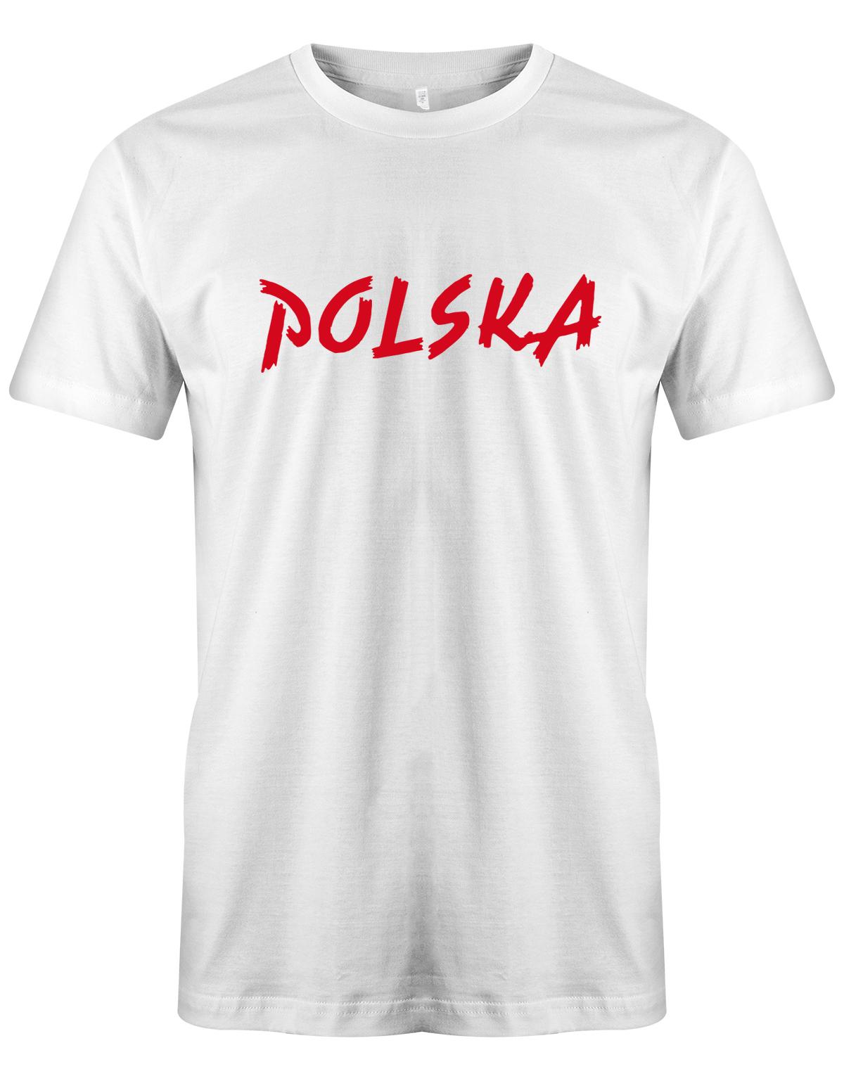 Polska-Schriftzug-Herrn-Shirt-Weiss