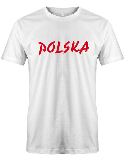 Polska-Schriftzug-Herrn-Shirt-Weiss
