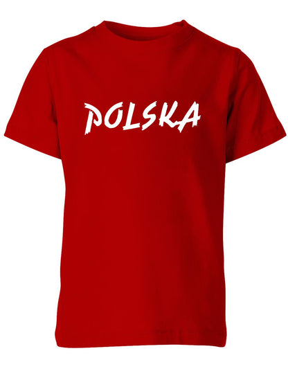 Polska-Schriftzug-Kindershirt-Rot