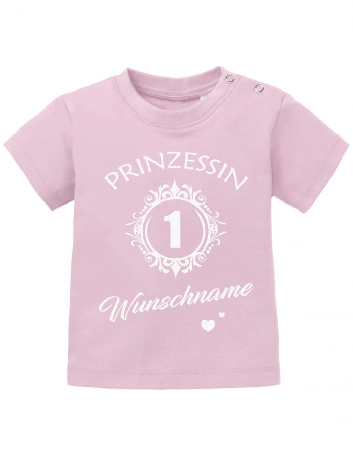 Prinzessin-1-Geburtstag-Wunschname-Baby-T-Shirt-rosa