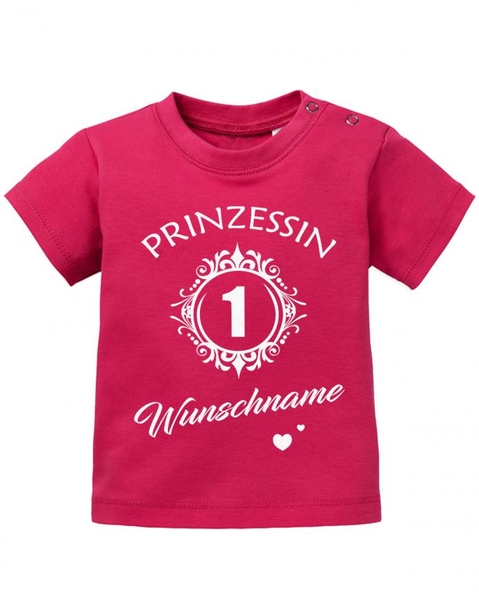 Prinzessin-1-Geburtstag-Wunschname-Baby-T-Shirt-sorbet