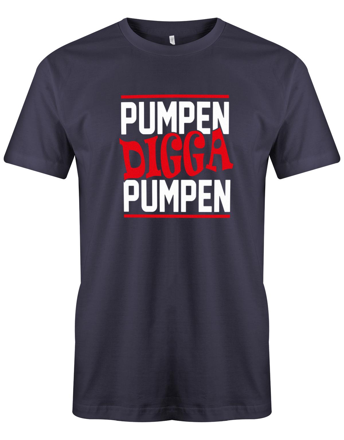 Pumpen-digga-Pumpen-Bodybuilder-Shirt-Herren-Navy