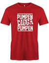 Pumpen-digga-Pumpen-Bodybuilder-Shirt-Herren-Rot
