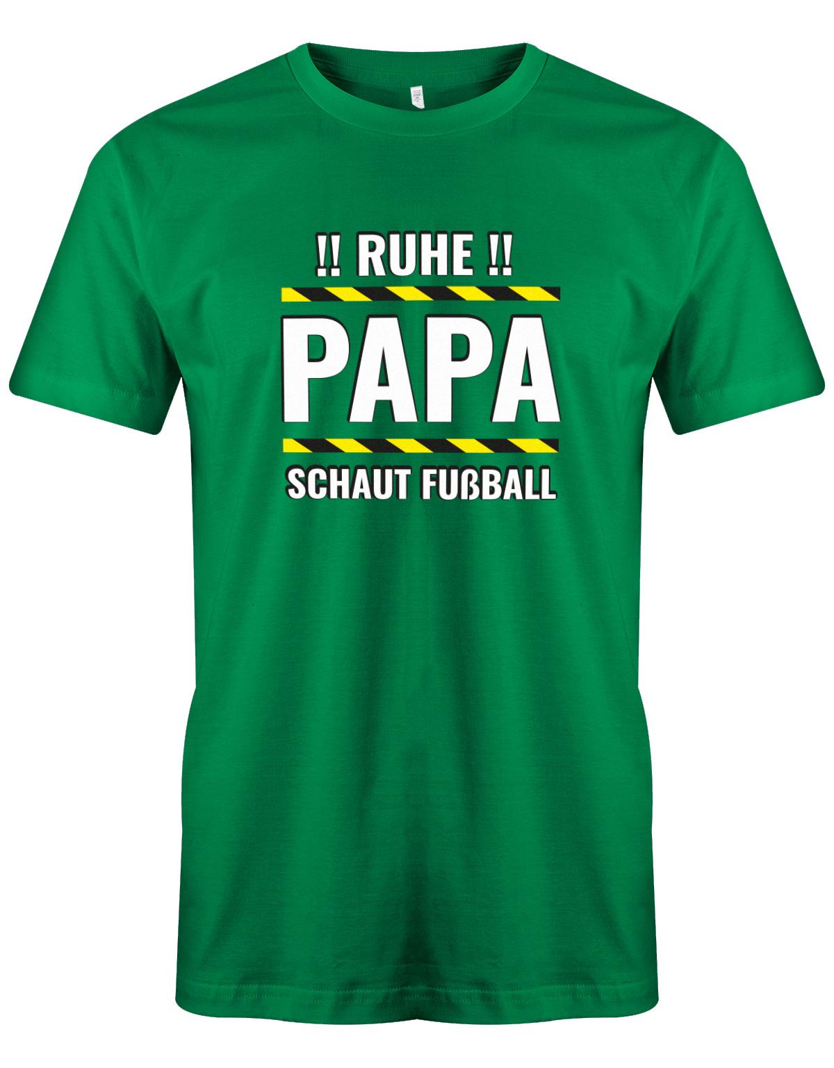 Ruhe-Papa-schaut-Fussball-Herren-Shirt-Gruen