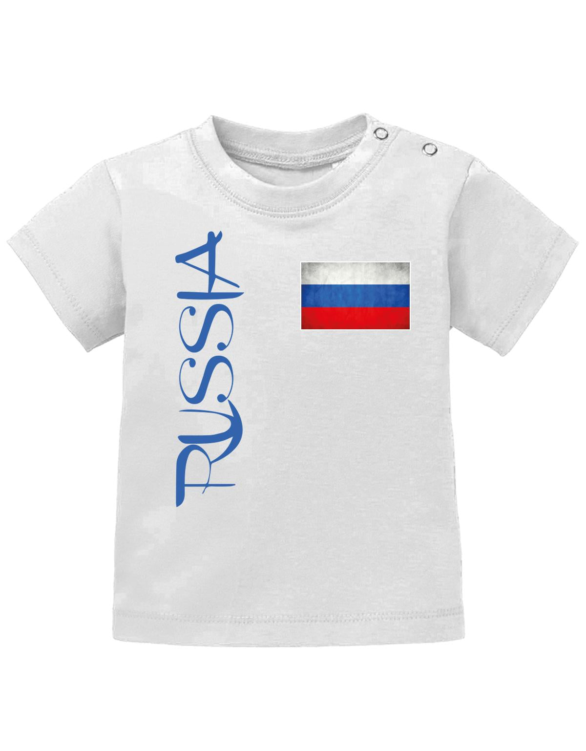 Russia-Fahne-Baby-Shirt-Weiss