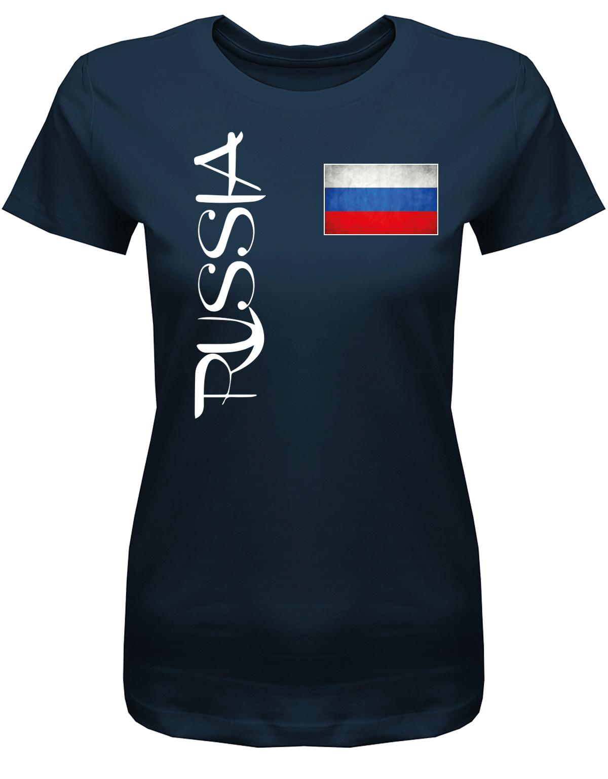 Russia-Fahne-Em-Shirt-Damen-Navy