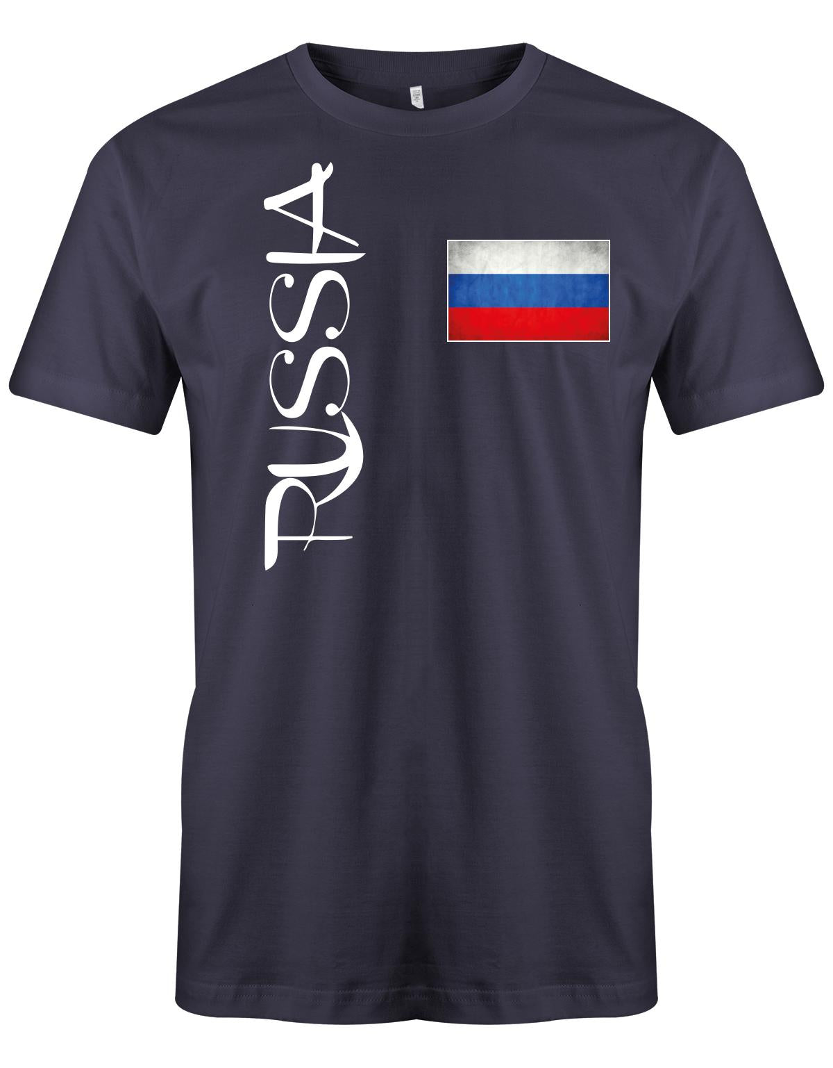 Russia-Fahne-Em-Shirt-Herren-Navy