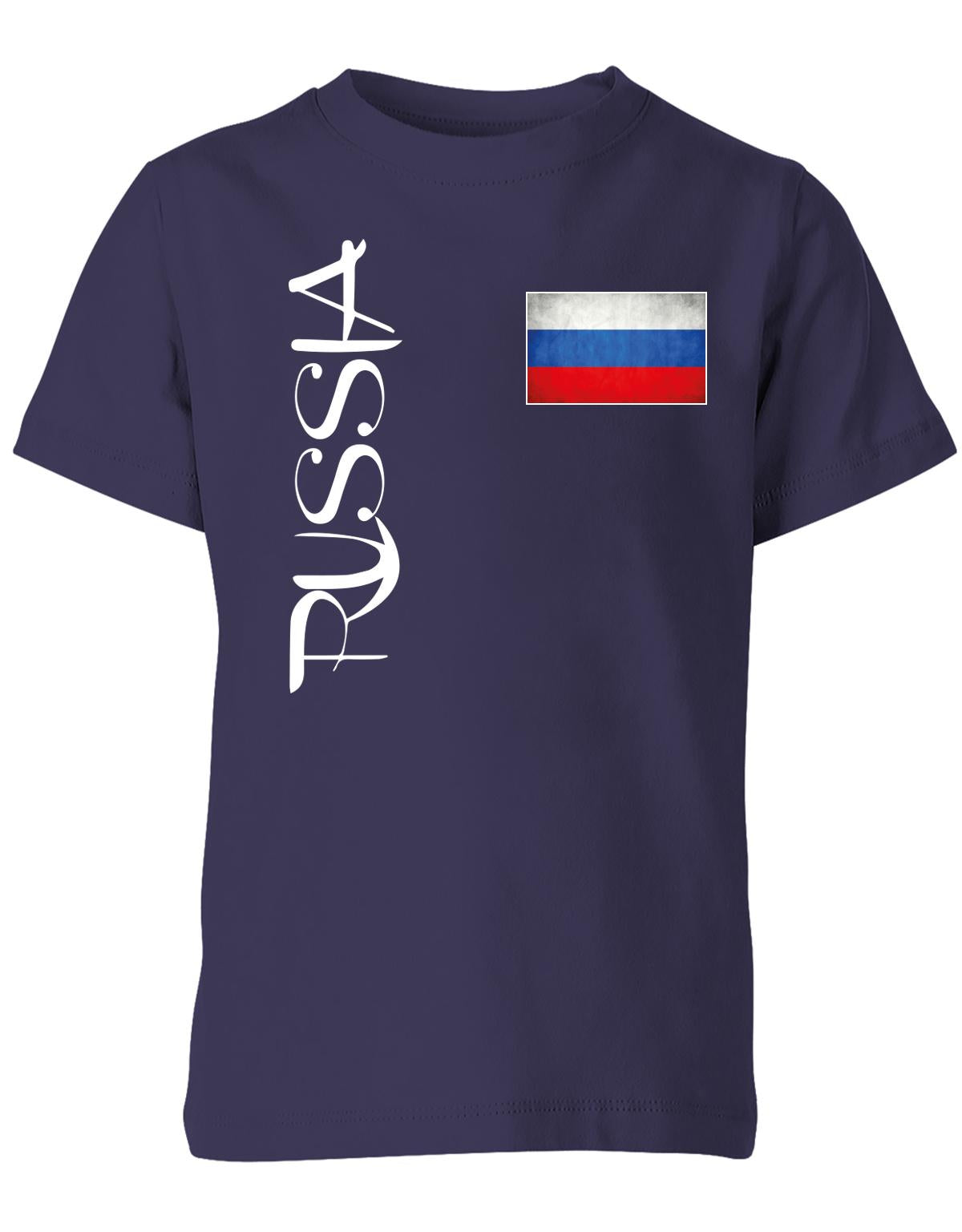 Russia-Fahne-Em-Shirt-Kinder-Navy