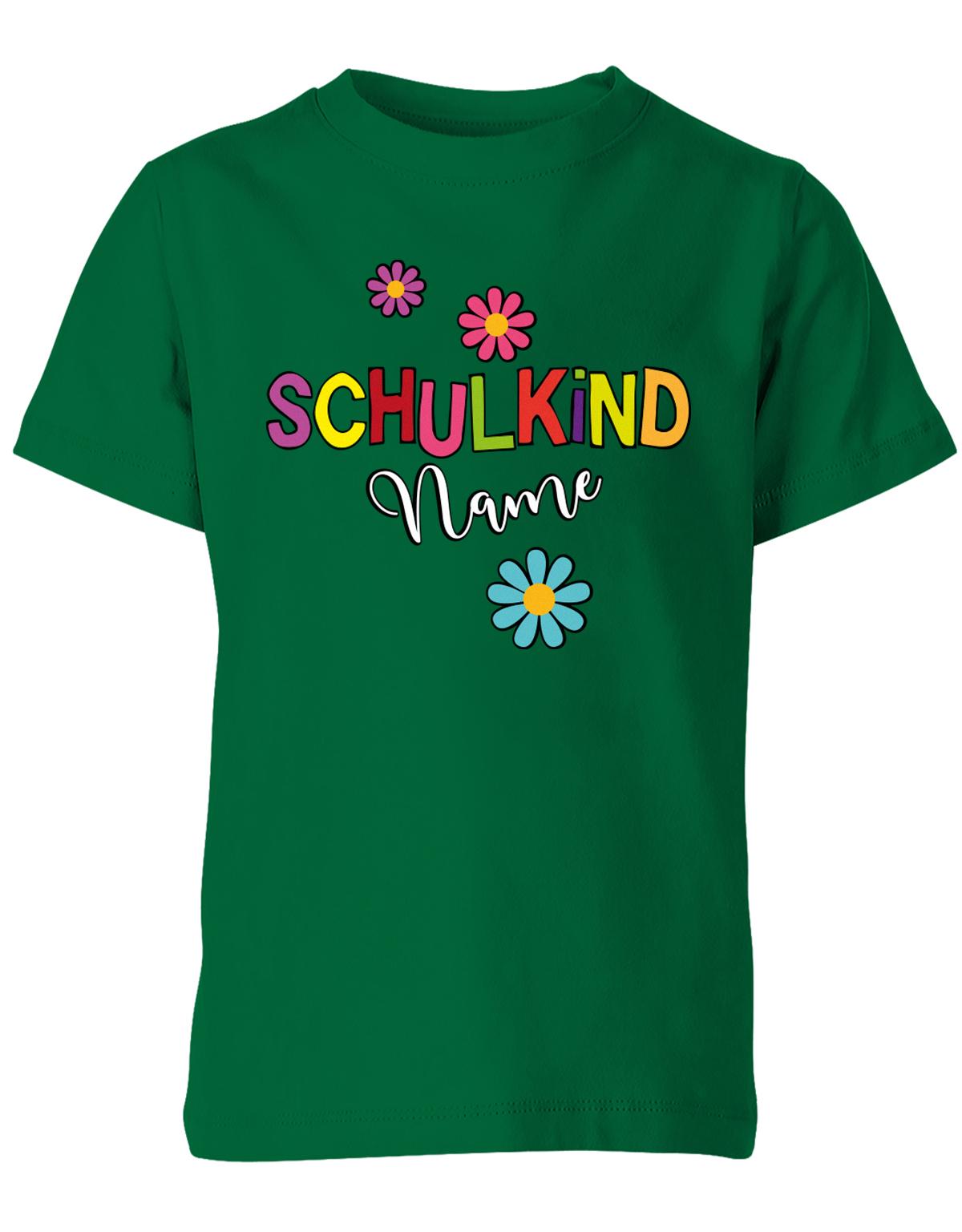 Schulkind 2023 - Blumen - 1. Klasse Geschenk zur Einschulung - Kinder T-Shirt Grün