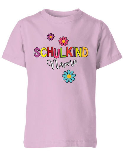Schulkind 2023 - Blumen - 1. Klasse Geschenk zur Einschulung - Kinder T-Shirt Rosa