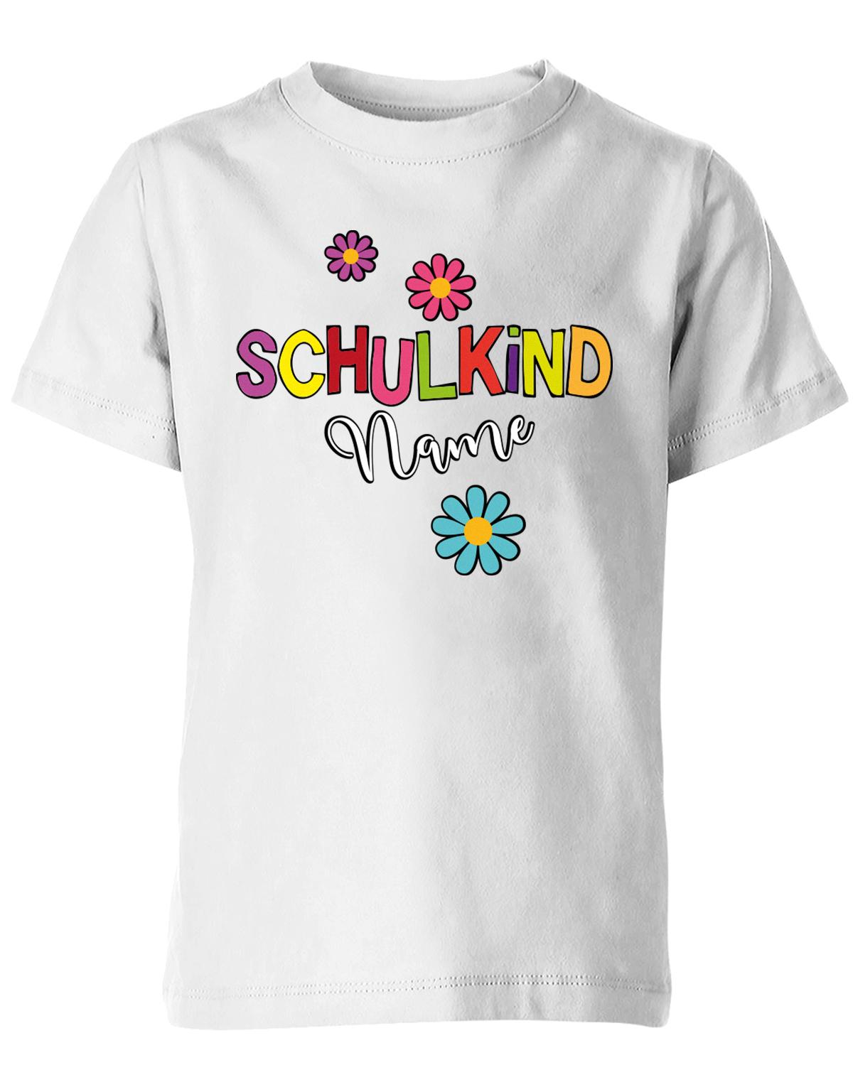 Schulkind 2023 - Blumen - 1. Klasse Geschenk zur Einschulung - Kinder T-Shirt Weiss