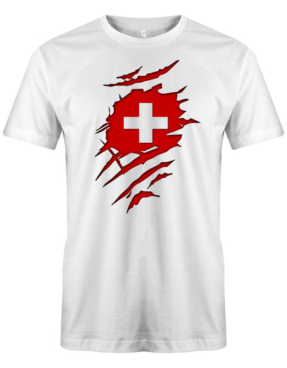 SChweiz-aufgerissen-herren-Shirt-Weiss