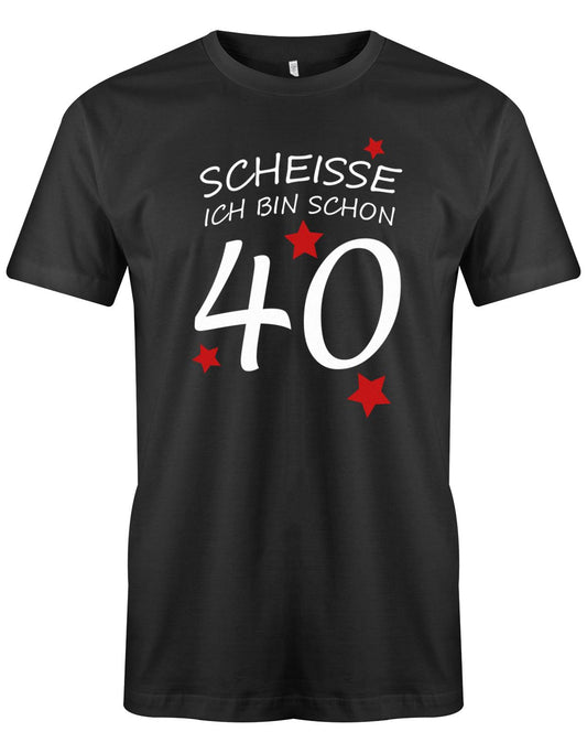 Scheisse ich bin schon 40 - T-Shirt 40 Geburtstag Männer - TShirt 1983 myShirtStore Schwarz