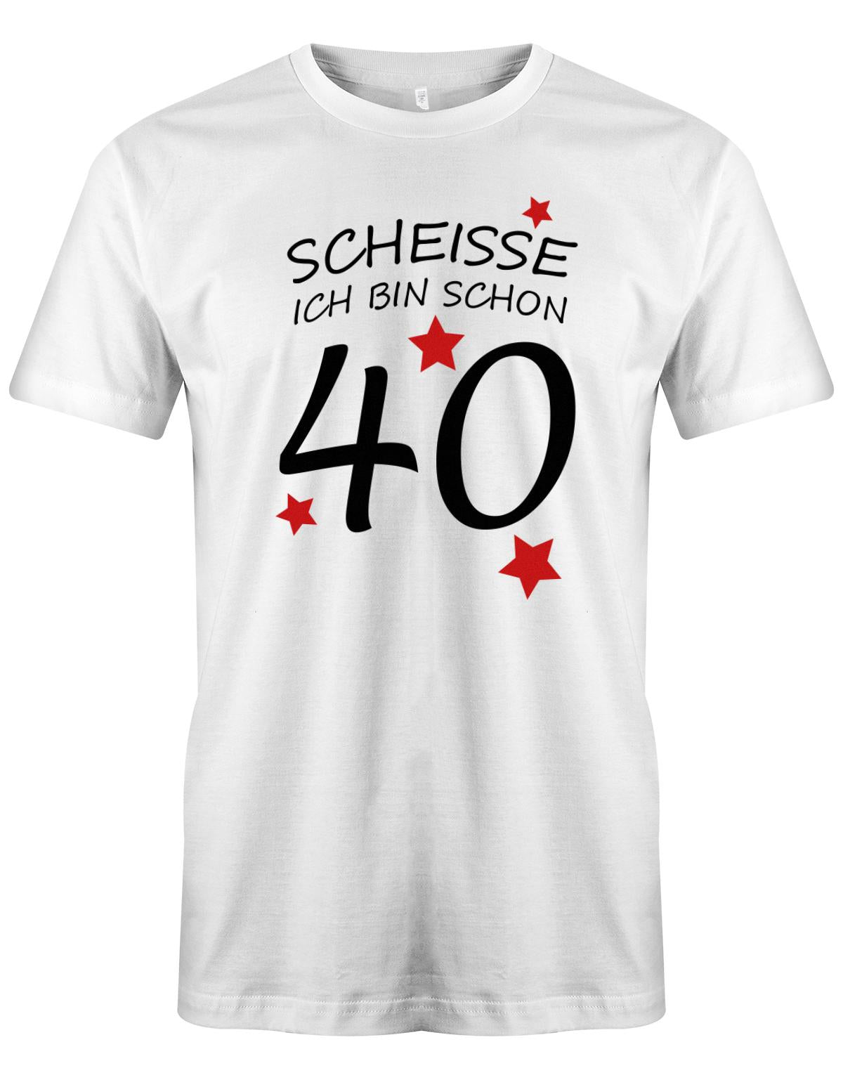 Scheisse ich bin schon 40 - T-Shirt 40 Geburtstag Männer - TShirt 1983 myShirtStore Weiss