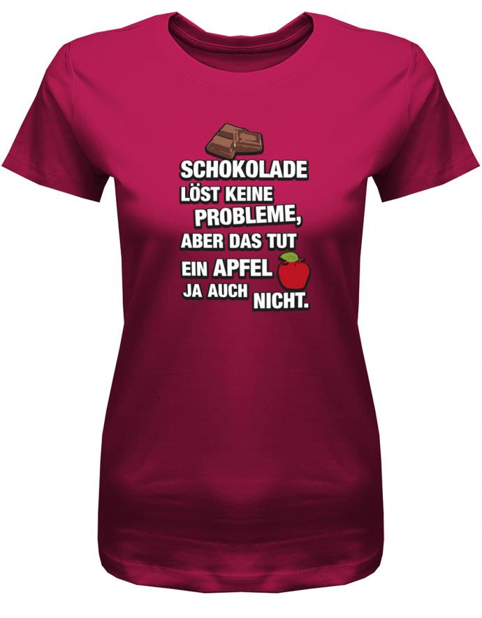 Schokolade-l-st-keine-Probleme-aber-das-tut-ein-Apfel-ja-auch-nicht-Spr-che-damen-shirt-sorbet