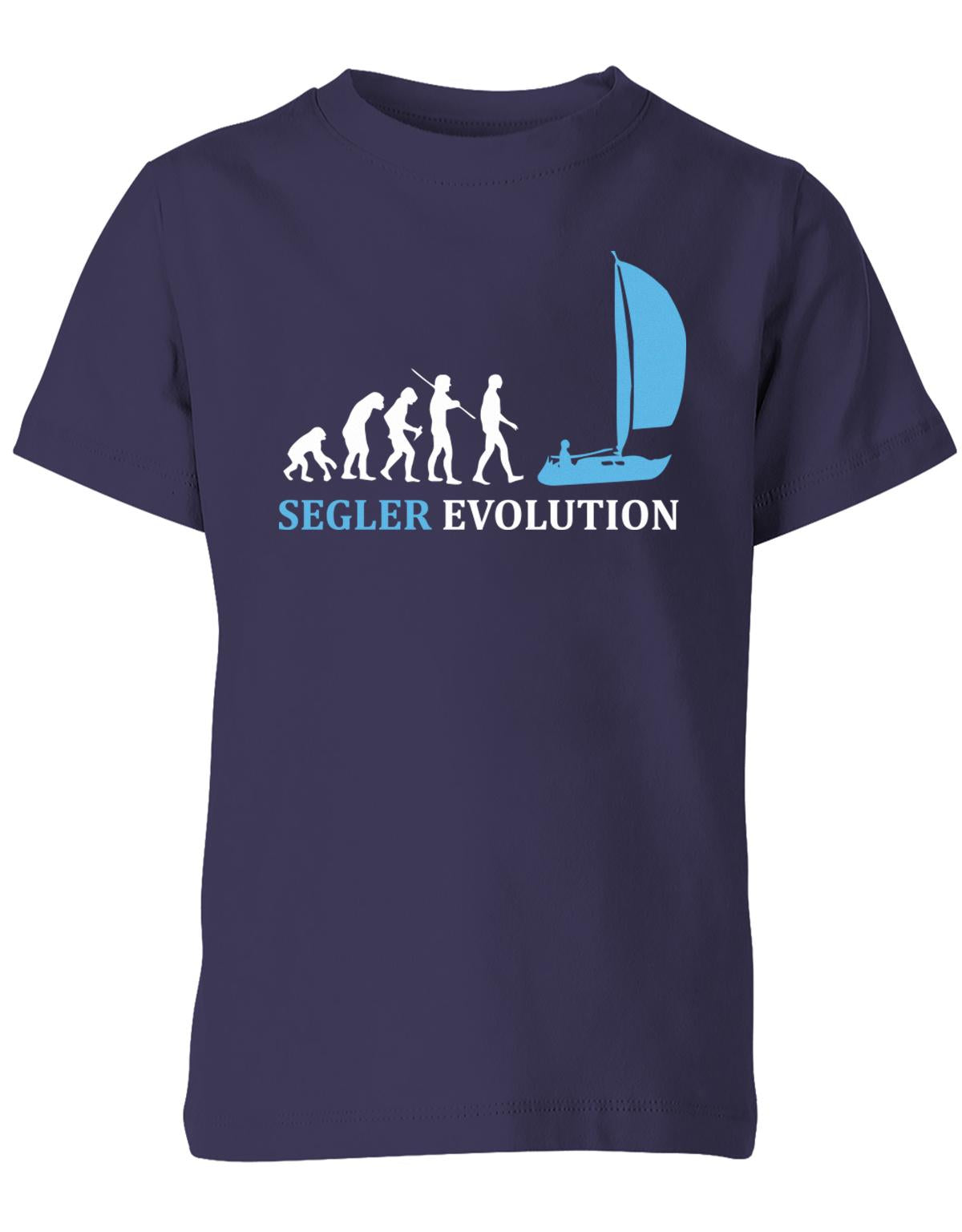 Segler-Evolution-Kinder-Shirt-Navy