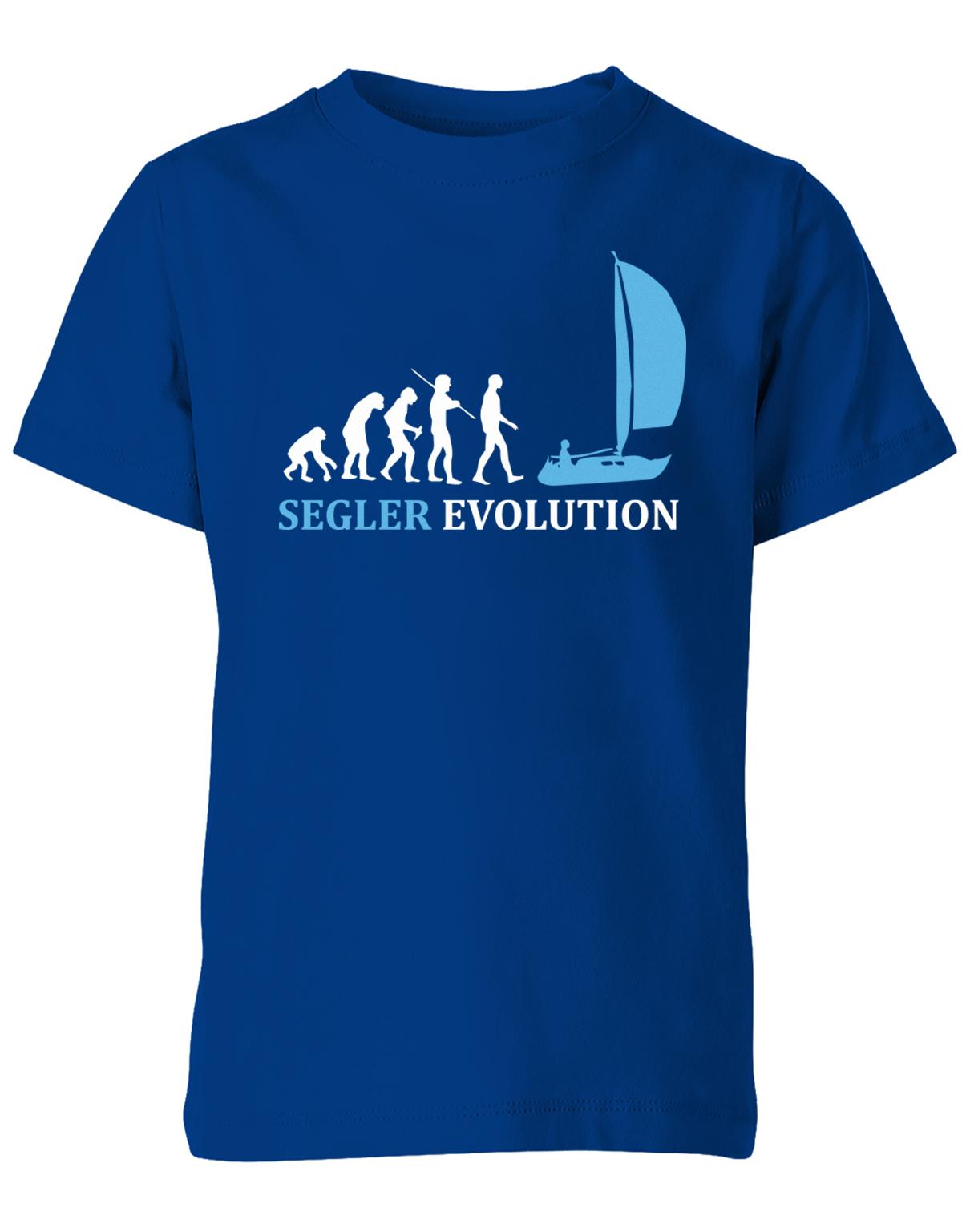 Segler-Evolution-Kinder-Shirt-Royalblau