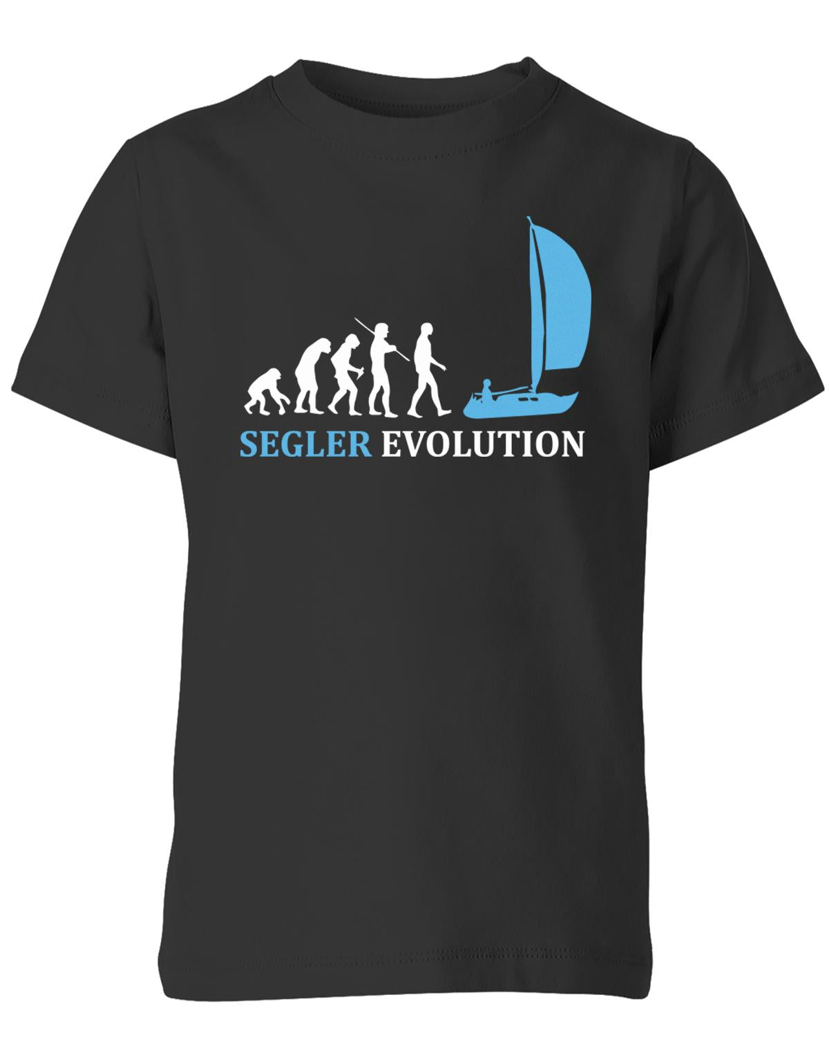 Segler-Evolution-Kinder-Shirt-SChwarz