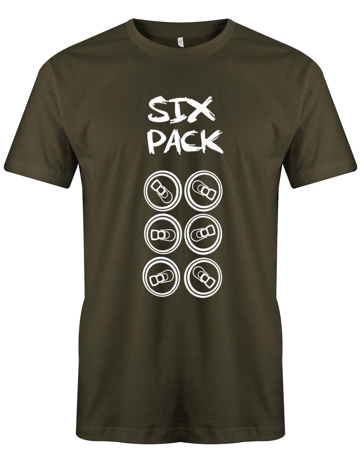 Sixpack-Bierdosen-Herren-Shirt-Army