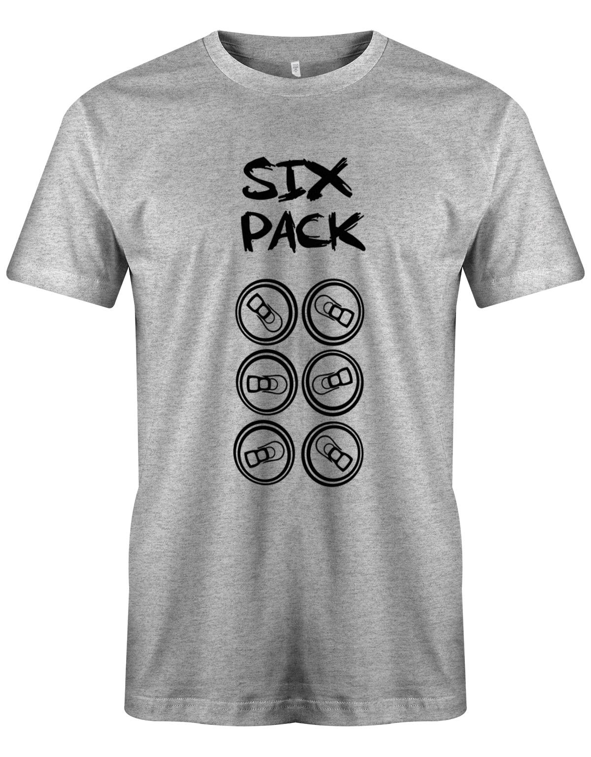 Sixpack-Bierdosen-Herren-Shirt-Grau