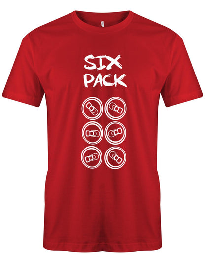 Sixpack-Bierdosen-Herren-Shirt-Rot