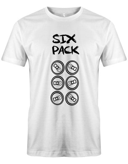 Sixpack-Bierdosen-Herren-Shirt-Weiss