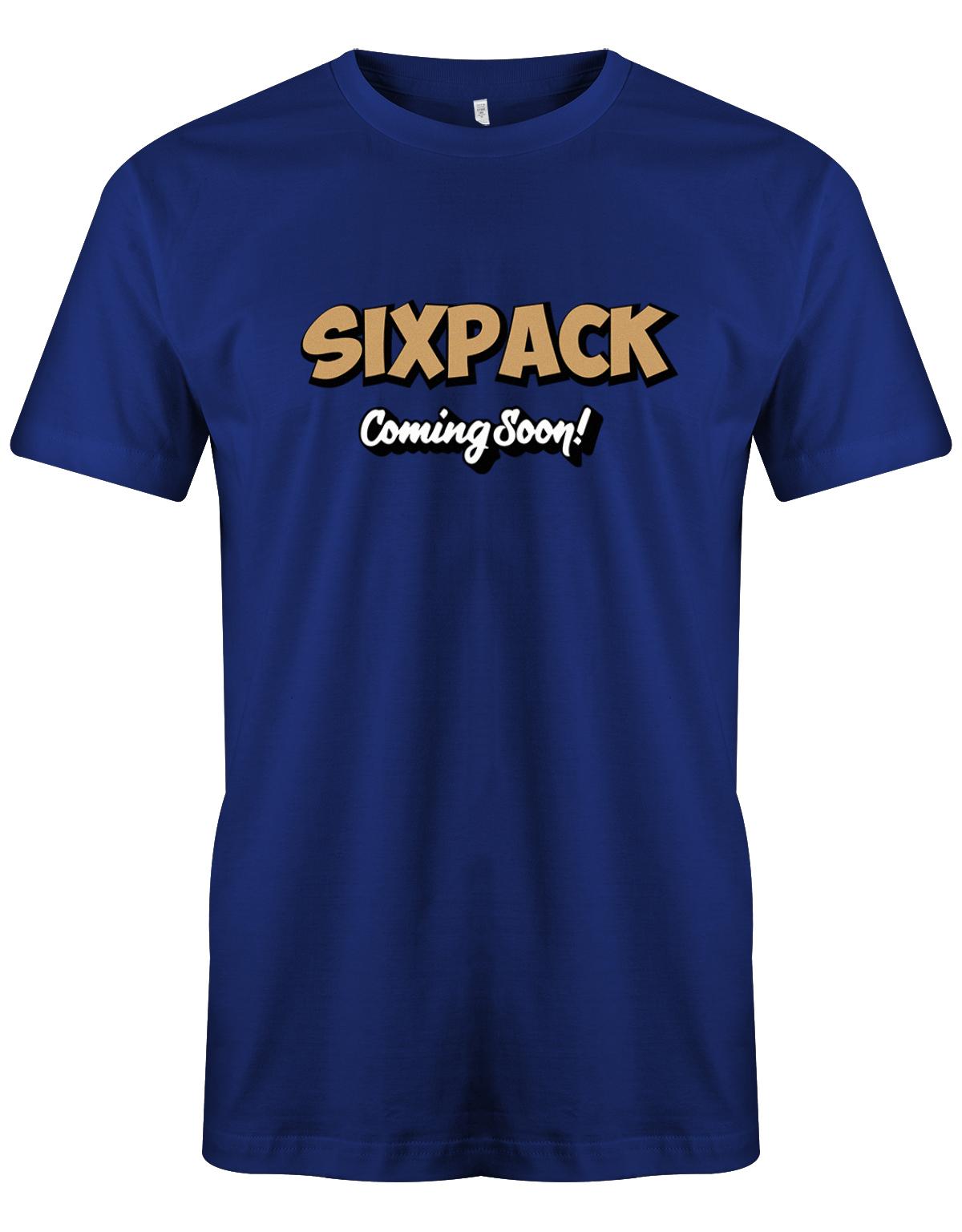 Sixpack-coming-soon-Herren-Shirt-Royalblau