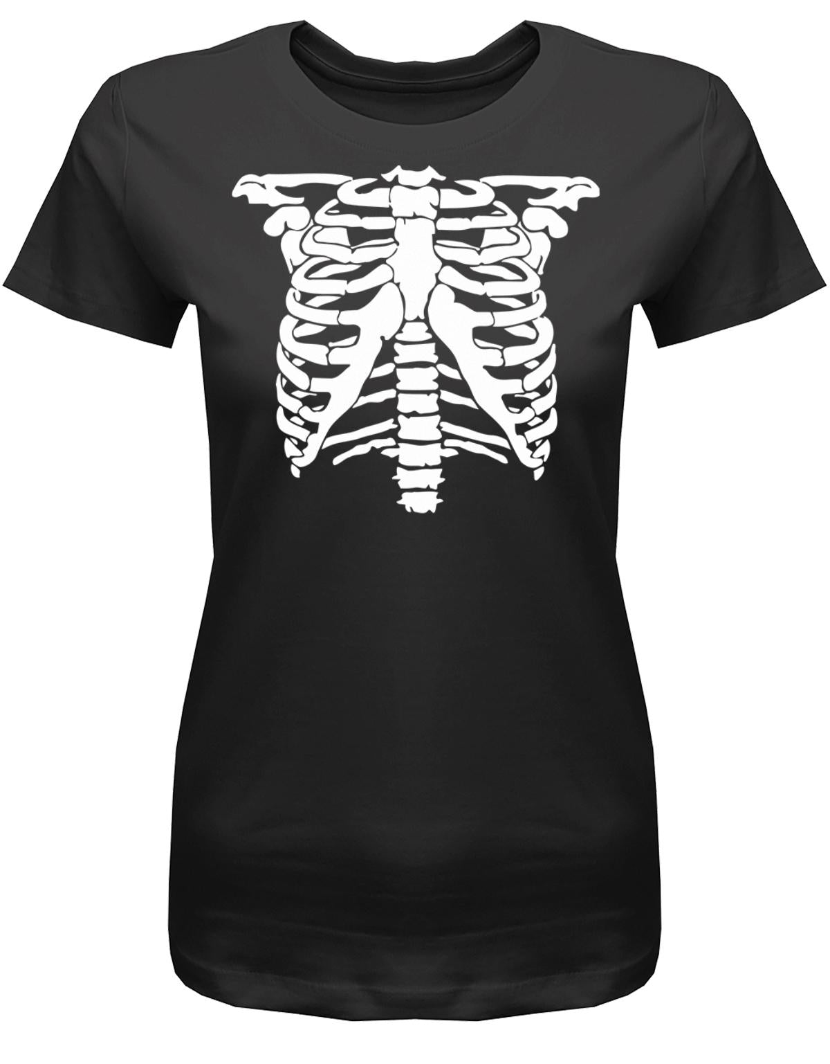 Skelett-Kost-m-Damen-Shirt-Halloween-Fasching-Verkleidung-SChwarz