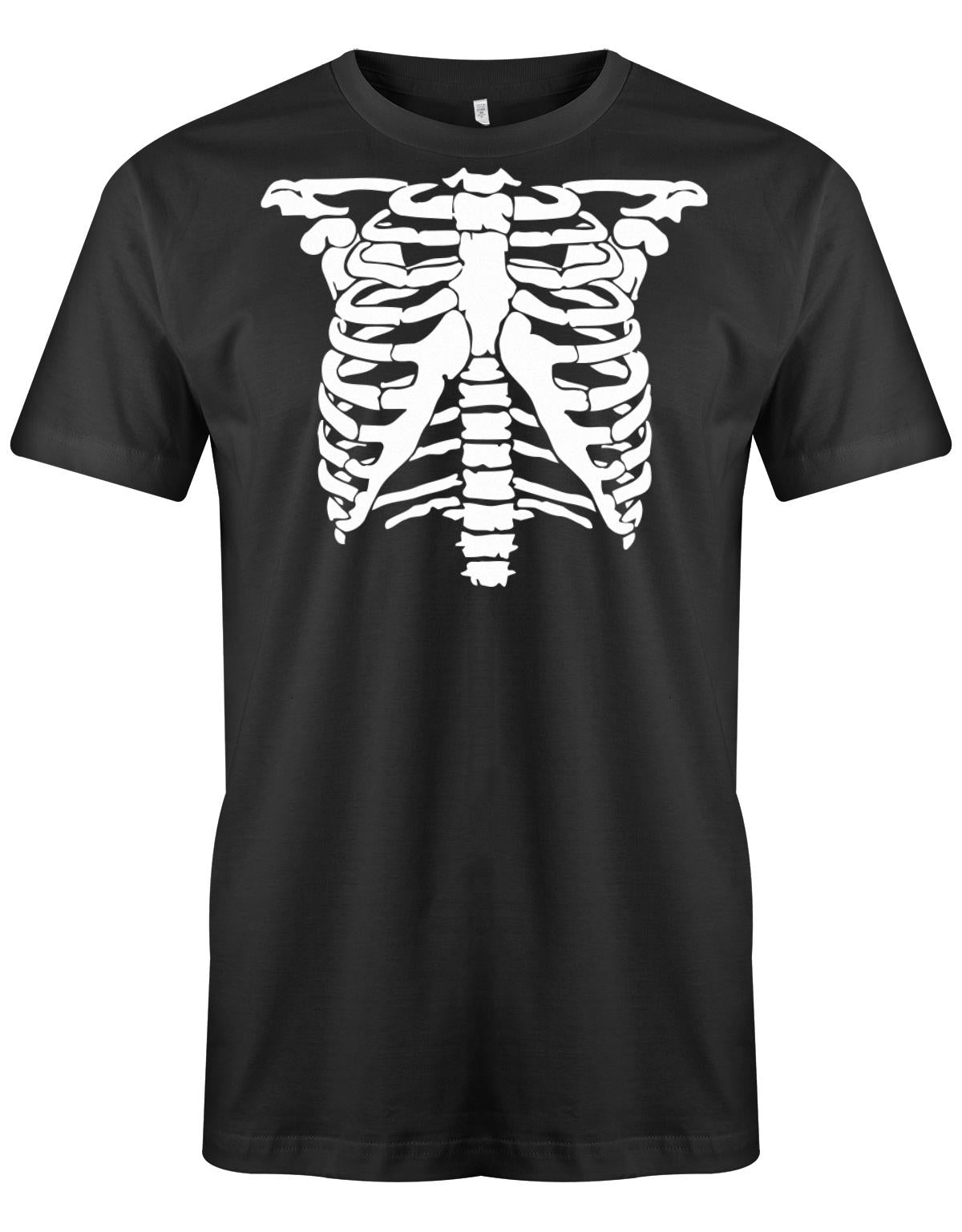 Skelett-Kost-m-Herren-Shirt-Halloween-Fasching-Verkleidung-SChwarz