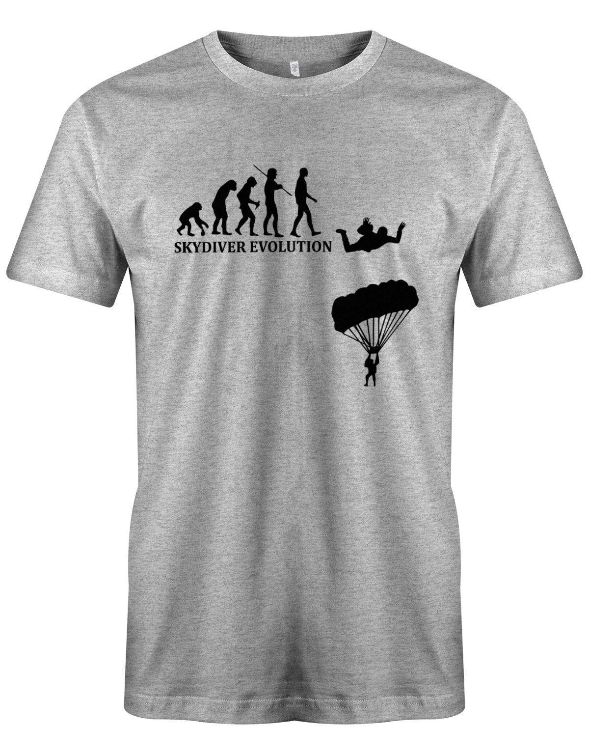Skydiver-Fallschirmspringer-Evolution-Herren-Shirt-Grau
