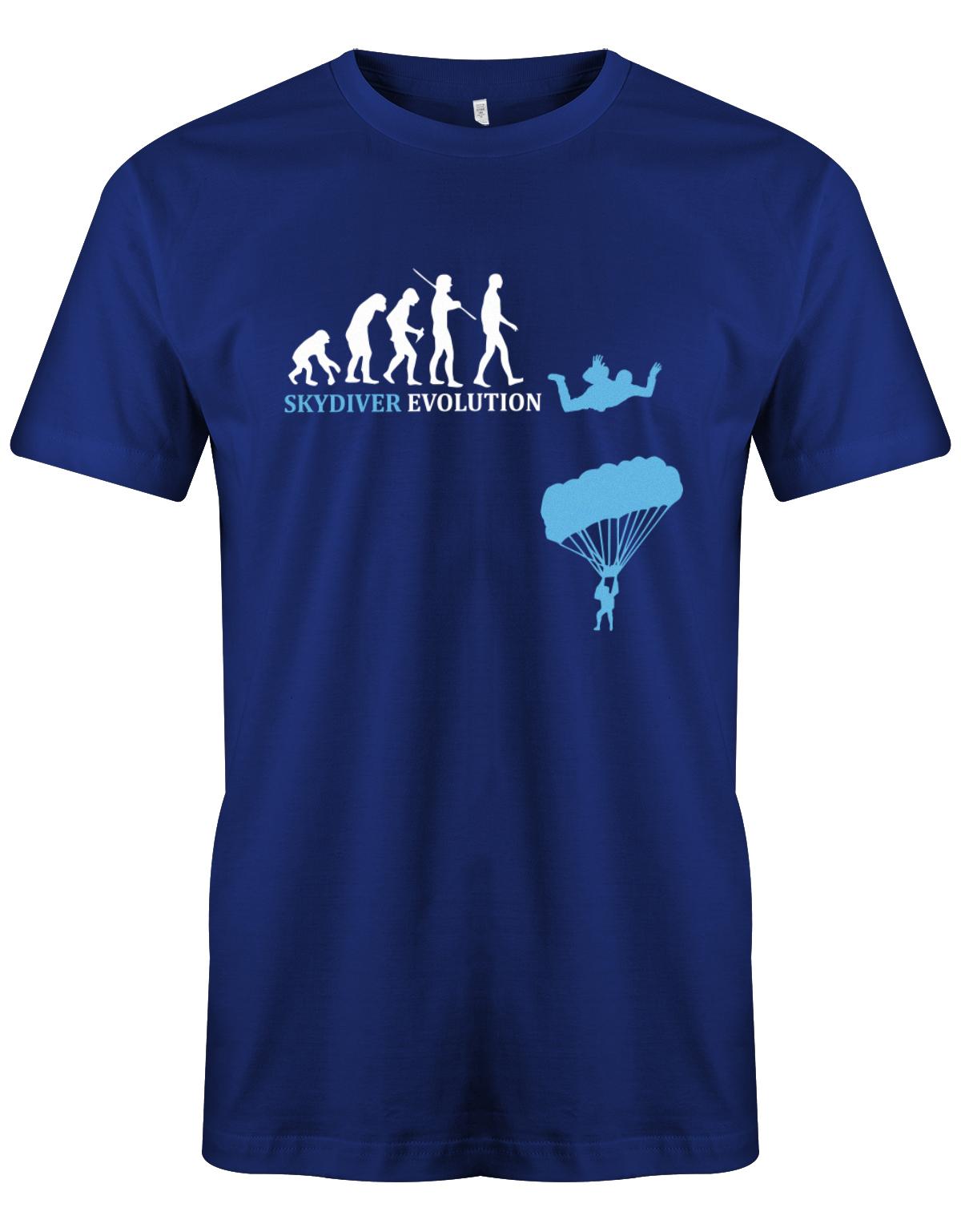 Skydiver-Fallschirmspringer-Evolution-Herren-Shirt-Royalblau