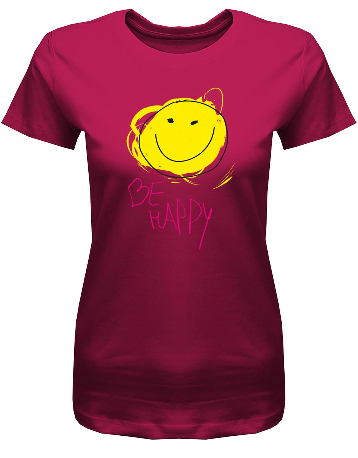Smile-be-happy-Damen-Shirt-Sorbet