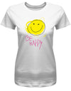 Smile-be-happy-Damen-Shirt-Weiss