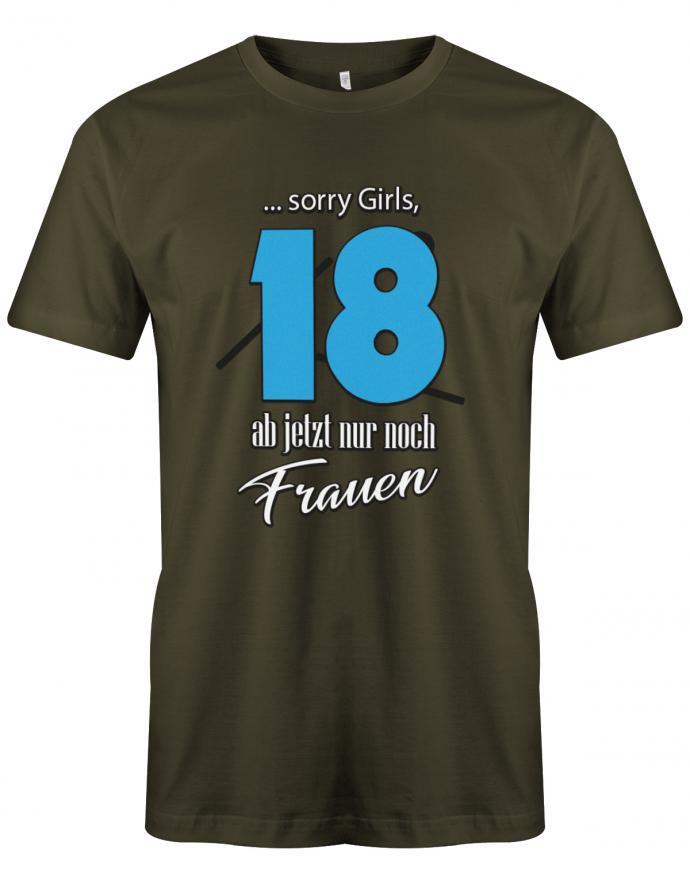 Lustiges T-Shirt zum 18. Geburtstag für Jungen. Bedruckt mit: 18 Sorry Girls ab jetzt nur noch Frauen Das T Shirt 18 Geburtstag Junge Lustig ist ein tolles Geschenk für alle 18 Jährigen. Geschenk zum 18 geburtstag Jungen ✓ 2005 geburtstag Junge ✓ 18 Geburtstag tshirt ✓ shirt geburtstag 18 Army