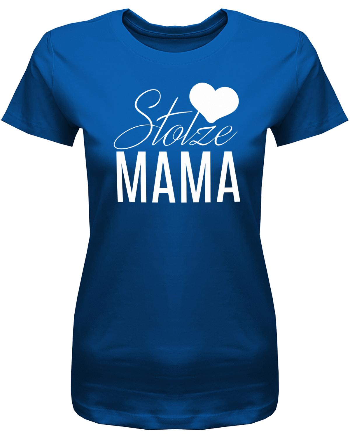 Stolze-Mama-Herz-Damen-Shirt-Royalblau