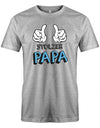 Stolzer-Papa-Herren-Shirt-Grau