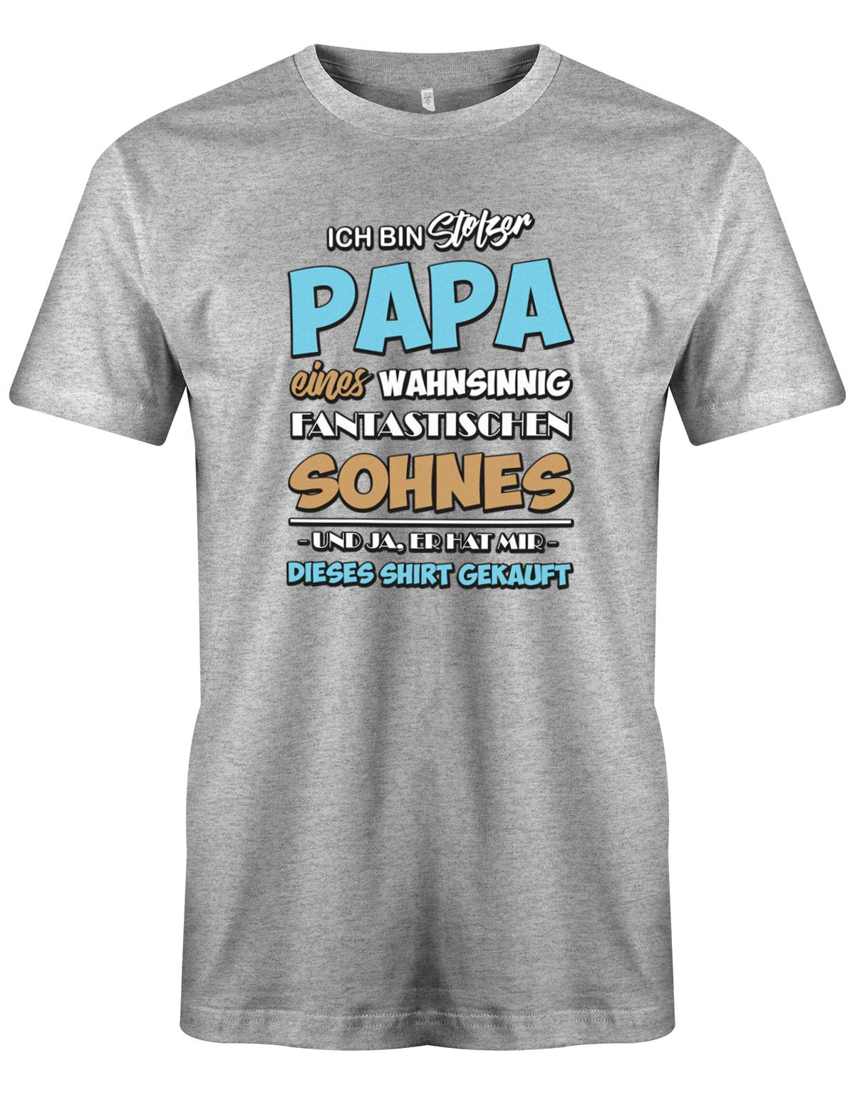 Stolzer-papa-von-1-Sohn-Papa-Shirt-Grau