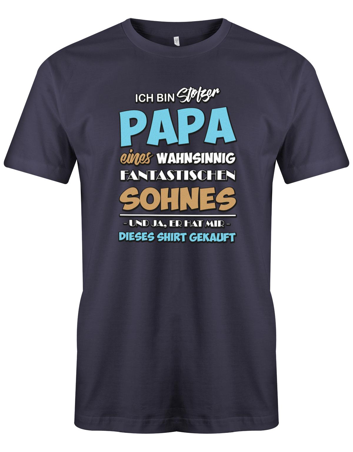 Stolzer-papa-von-1-Sohn-Papa-Shirt-navy