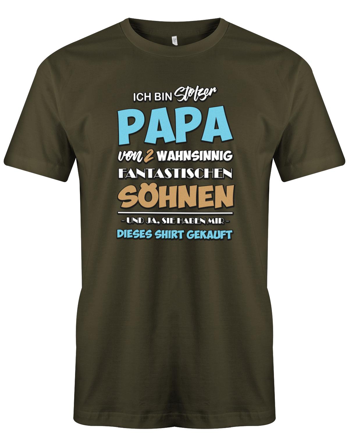 Stolzer-papa-von-2-S-hnen-Papa-Shirt-Army